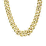 12mm Chaîne Cuban Link plaqué or jaune avec zircones