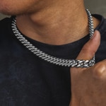 12mm Cuban Link Curb Chain Silvery - KE0019-S-12MM