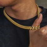 12mm Cuban Link Curb Chain Gold plated - KE0019-G-12MM