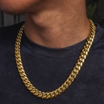 12mm Cuban Link Curb Chain Gold plated - KE0019-G-12MM