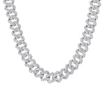 12mm Prong Cuban Link Panzerkette Weiss vergoldet mit Zirkonia