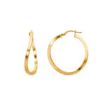 18mm Hoop Earrings 375/9 K Yellow Gold curved