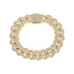 18mm Cuban Link Panzerarmband Gelb vergoldet mit Zirkonia - AR0002-G-18MM