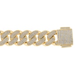 18mm Cuban Link Panzerarmband Gelb vergoldet mit Zirkonia - AR0002-G-18MM