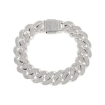 18mm Bracelet Cuban Link plaqué or gris avec zircones - AR0002-S-18MM
