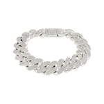 18mm Cuban Link Panzerarmband Weiss vergoldet mit Zirkonia
