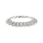 18mm Bracelet Cuban Link plaqué or gris avec zircones - AR0002-S-18MM