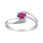 Damenring 750/18 K Weissgold mit Rubin