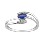 Damenring 750/18 K Weissgold mit Saphir