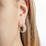 2.00ct Diamond Hoop Earrings 750/18 K Yellow Gold Ø 17mm - OR-71841-GG