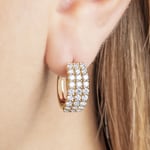 2.00ct Diamond Hoop Earrings 750/18 K Yellow Gold Ø 17mm - OR-71841-GG