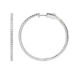 2.00 carats diamants créoles or gris 750/18 ct