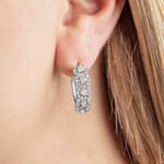2.00ct Diamond Hoop Earrings 750/18 K White Gold Ø 22mm - OR-69549-WG