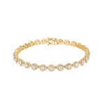 2.00 Karat Diamanten Halo Tennisarmband 750/18 K Gelbgold