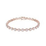 2.00ct Diamond Halo Tennis Bracelet 750/18 K Rose Gold