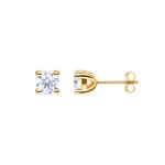 2.00 Karat Solitär GIA-Diamantohrstecker 750/18 K Gelbgold, 4-Griff