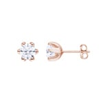2.00 Karat Solitär GIA-Diamantohrstecker 750/18 K Roségold, 6-Griff
