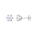 2.00 Karat Solitär GIA-Diamantohrstecker 750/18 K Weissgold, 6-Griff