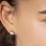 2.00 carats diamants GIA clous d'oreilles solitaire or jaune 750/18 ct en 6 griffes - CGOR002-0100-GG