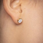 2.00 carats diamants GIA clous d'oreilles solitaire or jaune 750/18 ct en 6 griffes - CGOR002-0100-GG