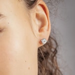 2.00ct GIA Diamond Solitaire Stud Earrings 750/18 K White Gold in 4 Prongs - CGOR001-0100-WG