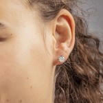 2.00ct GIA Diamond Solitaire Stud Earrings 750/18 K White Gold in 4 Prongs - CGOR001-0100-WG