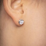 2.00ct GIA Diamond Solitaire Stud Earrings 750/18 K White Gold in 6 Prongs - CGOR002-0100-WG