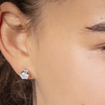 2.00ct GIA Diamond Solitaire Stud Earrings 750/18 K White Gold in 6 Prongs - CGOR002-0100-WG