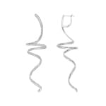 2.01 carats diamants boucles d'oreilles pendantes or gris 750/18 ct, Serpents