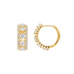 2.02ct Diamond Hoop Earrings 750/18 K Yellow Gold Ø 16mm