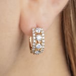 2.02ct Diamond Hoop Earrings 750/18 K Yellow Gold Ø 16mm - OR-69277-GG