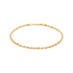 2.0mm Rope Bracelet Semi Solid 750/18 K Yellow Gold