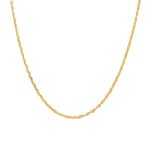 2.0mm Rope Chain Semi Solid 750/18 K Yellow Gold