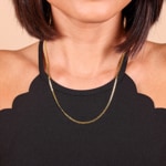 2.0mm Collier gourmette marine or jaune 750/18 ct - KEM5020