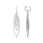 2.10ct Diamond Drop Earrings 750/18 K White Gold