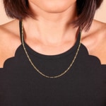 2.2mm Collier figaro fantaisie or jaune 750/18 ct - KEF5022