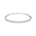 2.50 carats diamants bracelet jonc or gris 750/18 ct