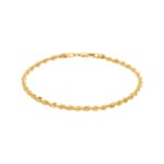 2.6mm Rope Bracelet Semi Solid 750/18 K Yellow Gold