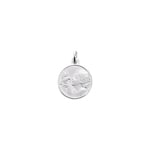 Pendant 750/18 K White Gold Ø 16mm, Guardian Angel with Dove