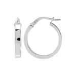 Hoop Earrings 750/18 K White Gold 3 x 1.5mm Ø 15mm