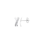 Clous d'oreilles or gris 750/18 ct avec diamants 0.01ct. H/p1