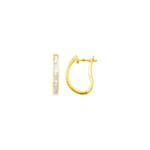 Kreolen 750/18 K Gelbgold mit Diamanten 0.25ct. H/si, Baguette