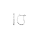 Kreolen 750/18 K Weissgold mit Diamanten 0.25ct. H/si, Baguette
