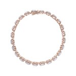 3.00 carats diamants bracelet rivière halo or rosé 750/18 ct - AR-69562-RG