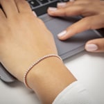 3.00 carats diamants bracelet rivière or rosé 750/18 ct - AR-69167-3-RG