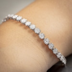 3.03 carats diamants bracelet rivière or gris 750/18 ct - AR-69269-WG