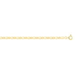 3.0mm Flat Figaro Bracelet 1+1 375/9 K Yellow Gold