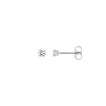 3.0mm Cubic Zirconia Stud Earrings 375/9 K White Gold