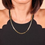 3.2mm Collier gourmette marine or jaune 750/18 ct - KEM8032