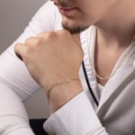 3.3mm Figaro Bracelet Semi Solid 750/18 K Yellow Gold - AR-F080-GG